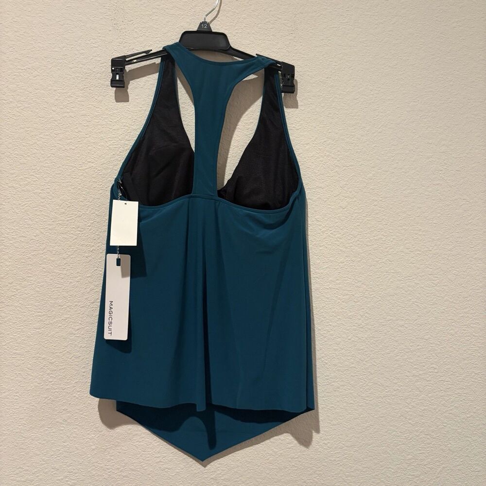 NWT MAGICSUIT by MIRACLESUIT TAYLOR TANKINI SWIMSUIT TOP Peacock Blue Women Sz 8 - Picture 5 of 8